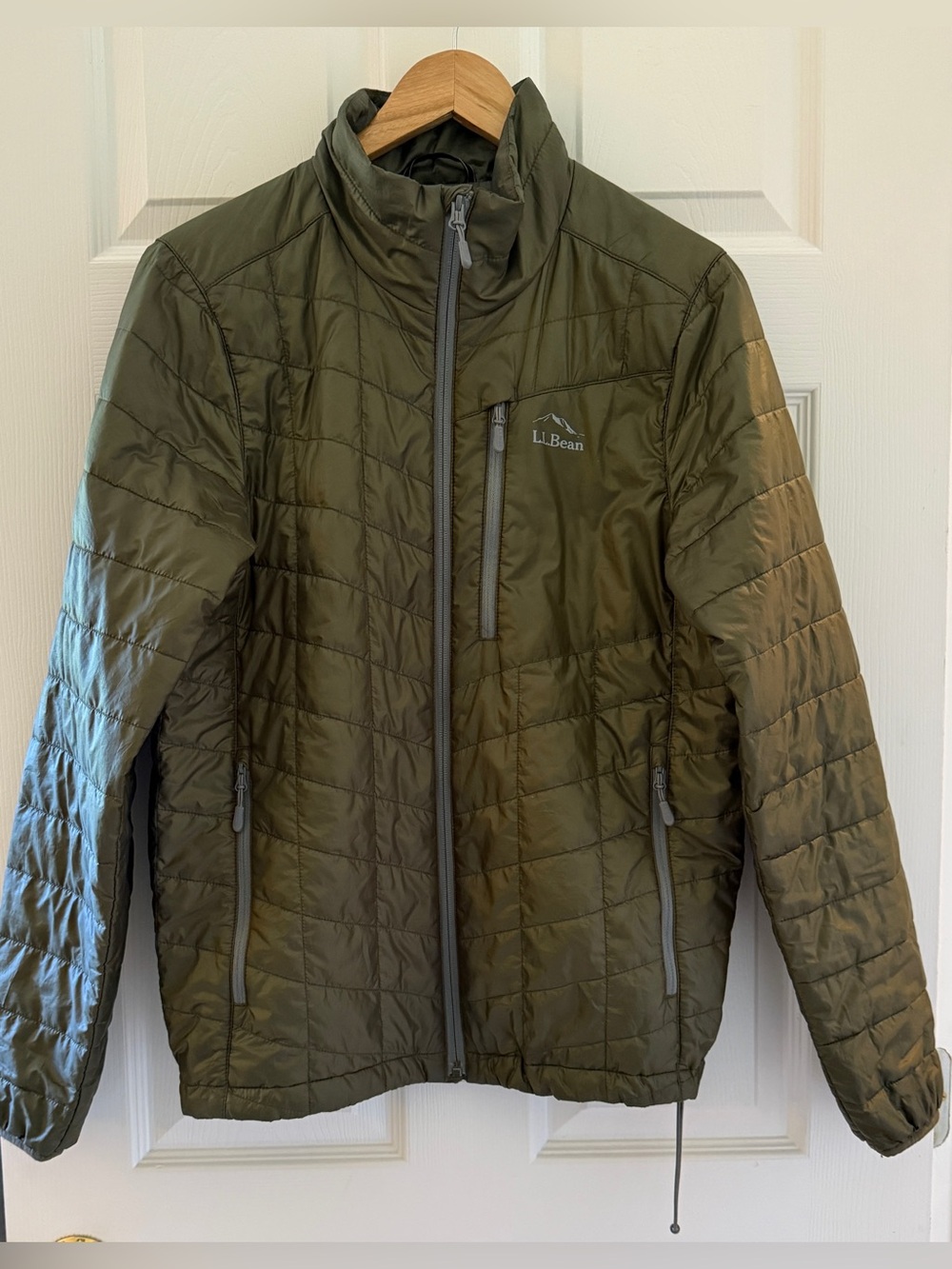 L.L. Bean 🏔️Men’s Prima Loft Pack Away Jacket Sz Small Olive Green *EUC*